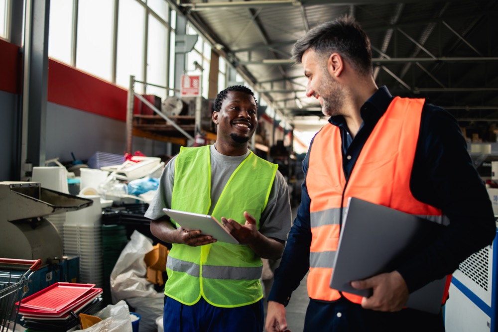 Stauffer-Cisco Supply team members reviewing inventory
